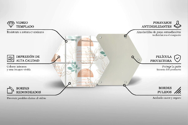 Cutting board Boho pattern leaves