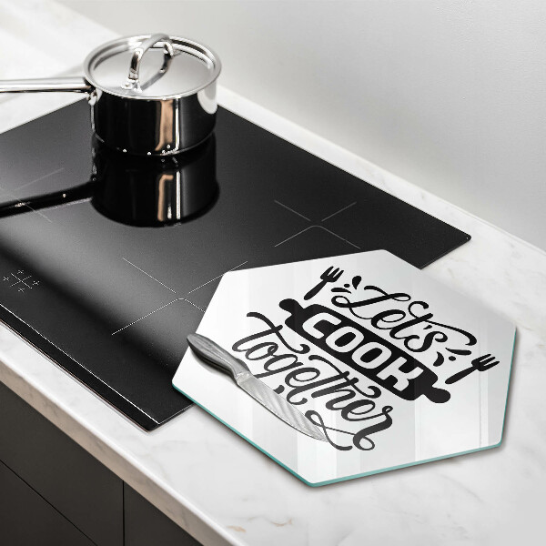 Cutting board The inscription Let's Cook Together