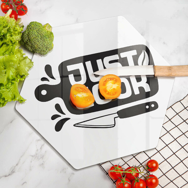 Cutting board Kitchen inscription Just Cook