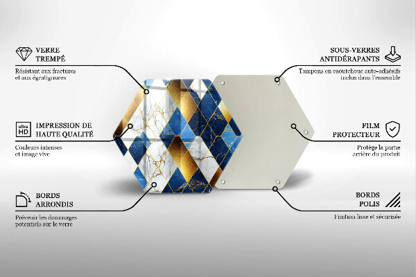 Chopping board Golden Rombs Marble