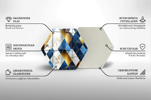 Chopping board Golden Rombs Marble