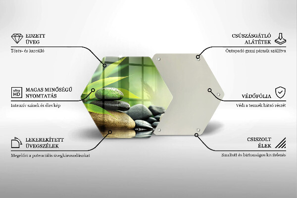 Chopping board Zen bamboo stones