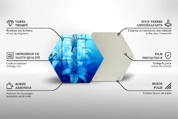 Chopping board Blue flowers