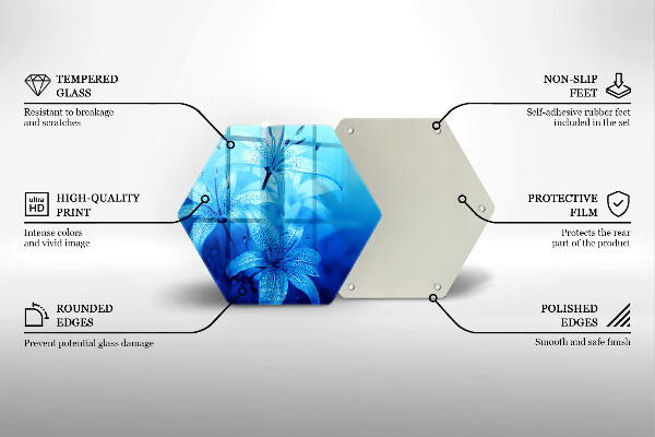 Chopping board Blue flowers