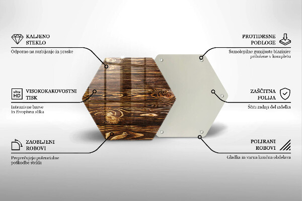 Glass kitchen board Wood texture