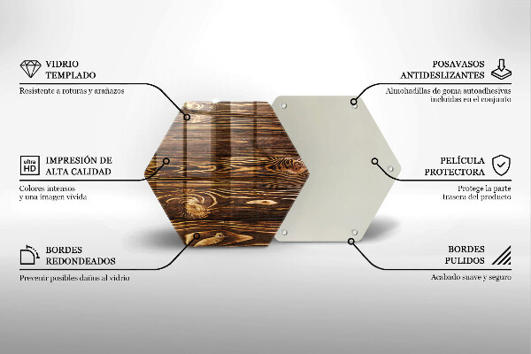 Glass kitchen board Wood texture