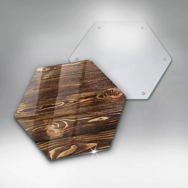 Glass kitchen board Wood texture