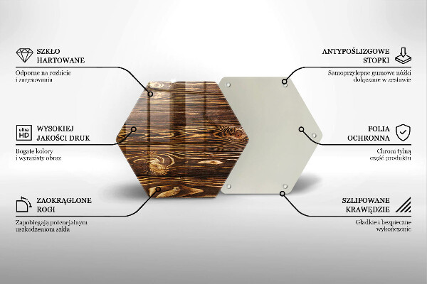 Glass kitchen board Wood texture