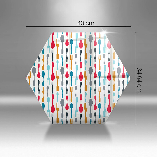 Glass kitchen board Spoon illustration