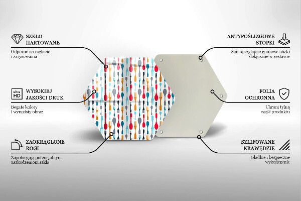Glass kitchen board Spoon illustration