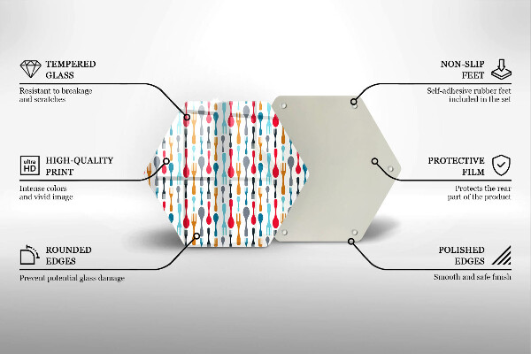 Glass kitchen board Spoon illustration