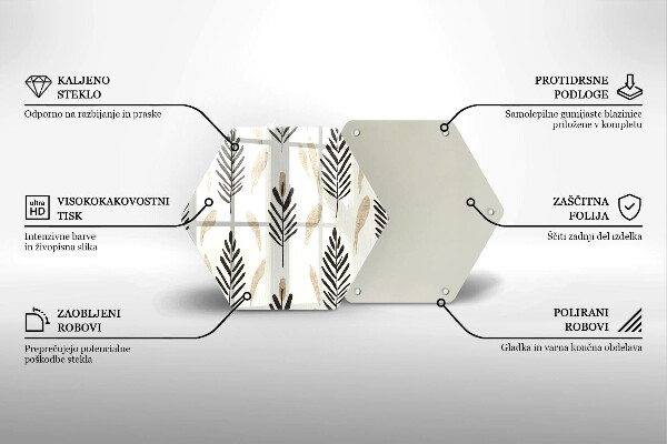 Glass kitchen board Boho plants