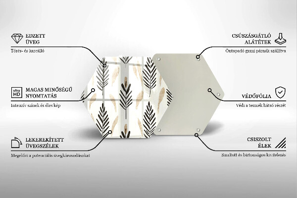 Glass kitchen board Boho plants