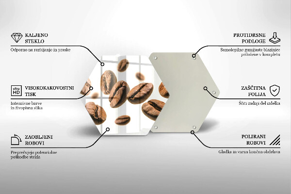 Glass kitchen board Coffee beans