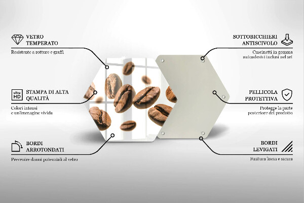 Glass kitchen board Coffee beans