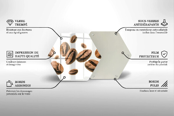 Glass kitchen board Coffee beans