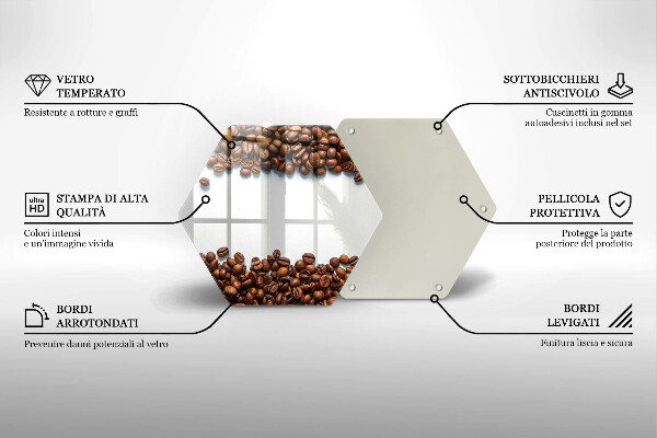 Glass kitchen board Grain coffee