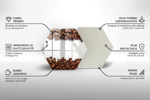 Glass kitchen board Grain coffee