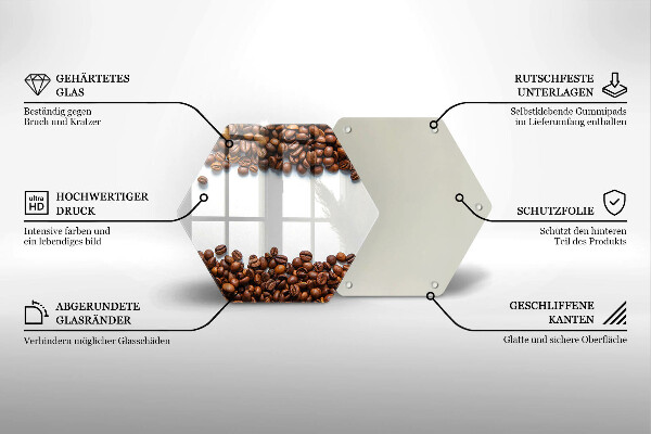 Glass kitchen board Grain coffee