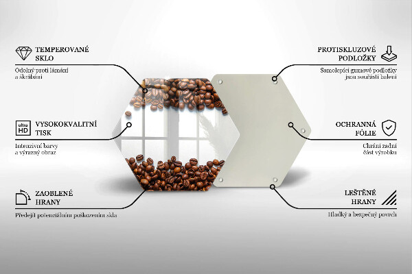 Glass kitchen board Grain coffee