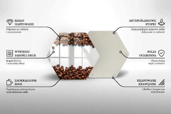 Glass kitchen board Grain coffee