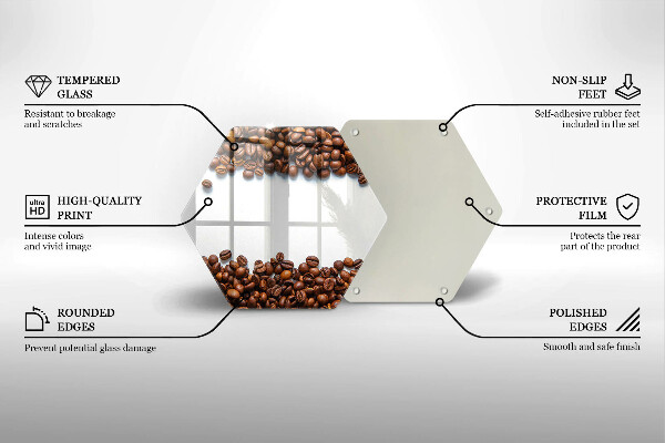 Glass kitchen board Grain coffee
