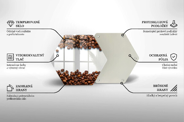 Glass kitchen board Grain coffee