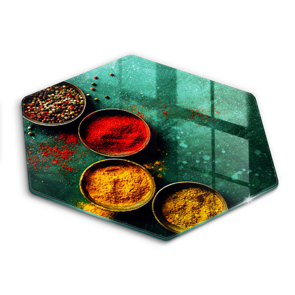 Glass kitchen board Oriental spices