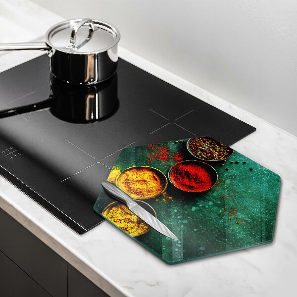Glass kitchen board Oriental spices