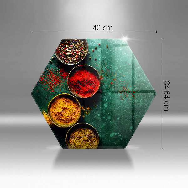 Glass kitchen board Oriental spices