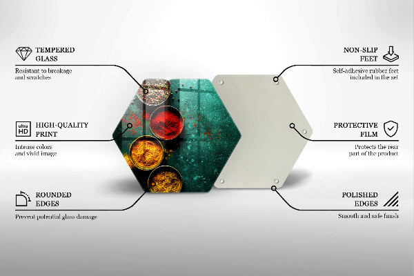 Glass kitchen board Oriental spices