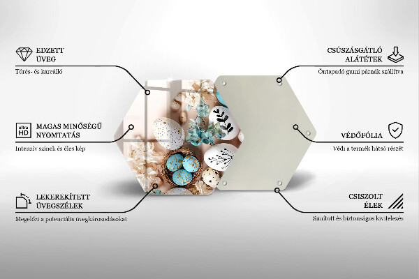 Glass kitchen board Easter decorations