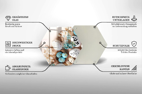 Glass kitchen board Easter decorations