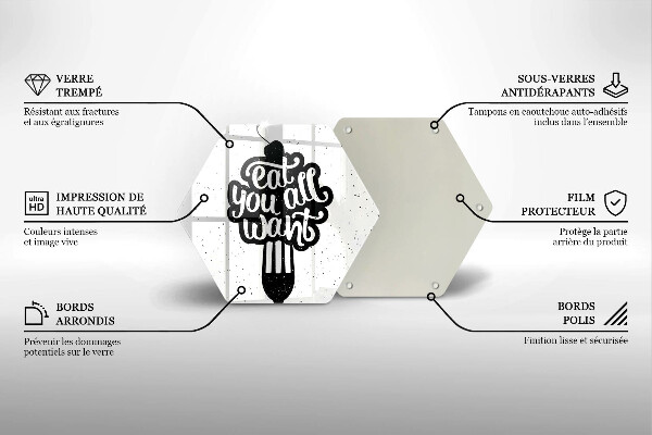 Glass kitchen board The inscription Eat You All Want