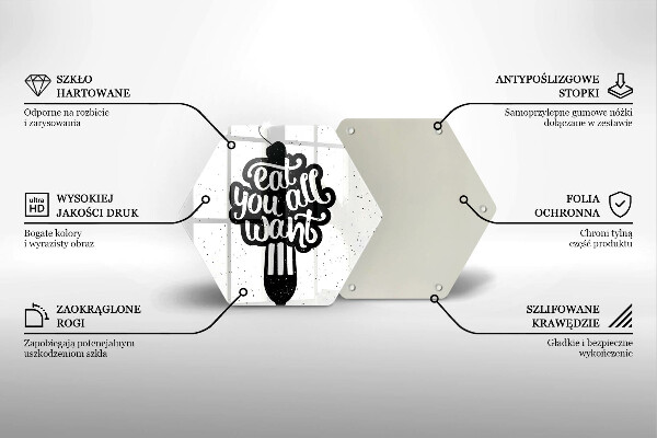 Glass kitchen board The inscription Eat You All Want