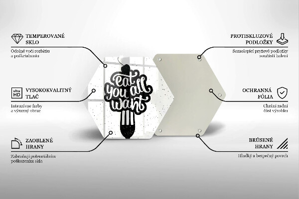 Glass kitchen board The inscription Eat You All Want