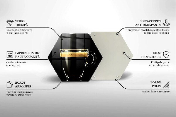 Glass kitchen board A glass of black coffee