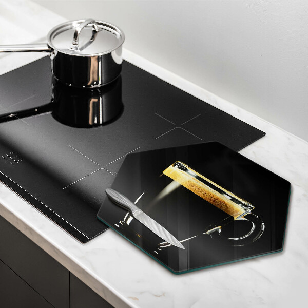 Glass kitchen board A glass of black coffee