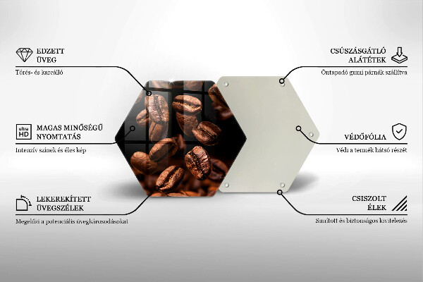 Glass kitchen board Brown coffee beans