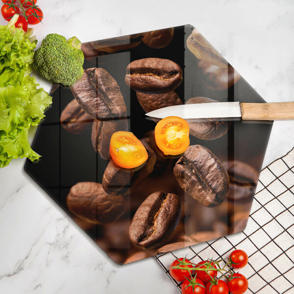 Glass kitchen board Brown coffee beans