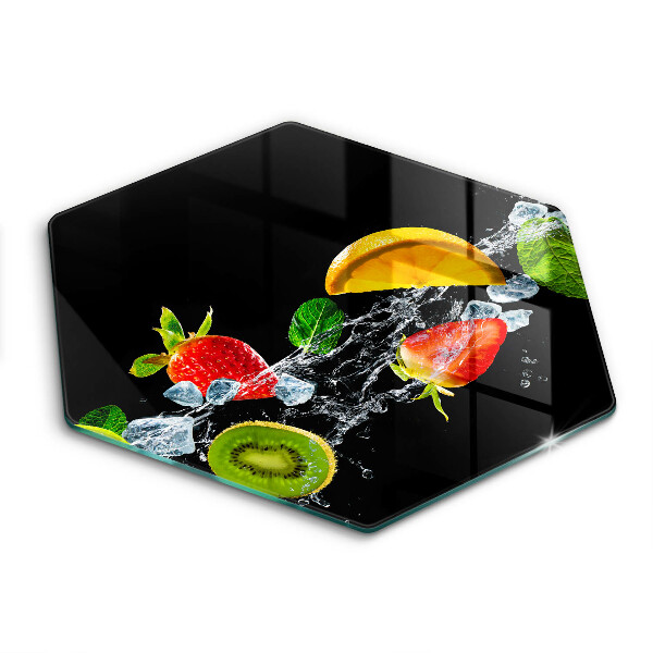 Glass kitchen board Fruits in water