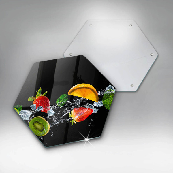 Glass kitchen board Fruits in water