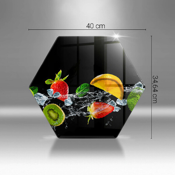 Glass kitchen board Fruits in water