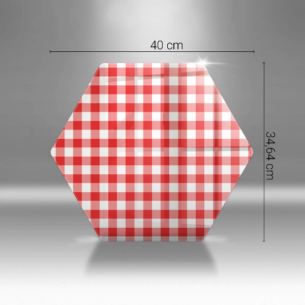 Glass kitchen board Red white grille