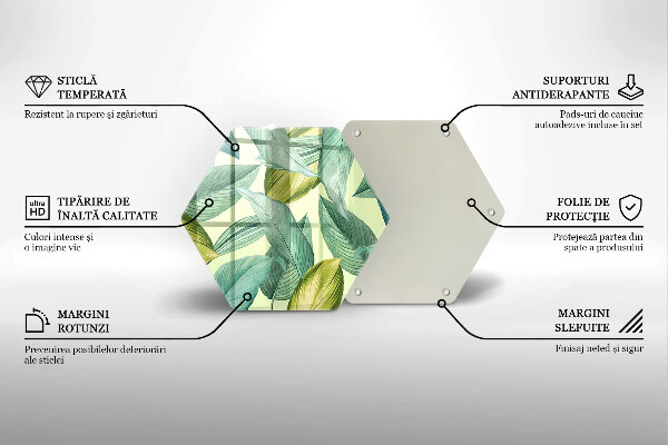 Glass kitchen board Green tropical leaves