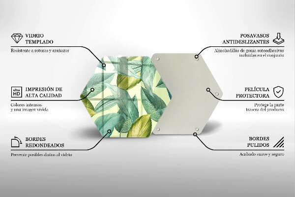 Glass kitchen board Green tropical leaves