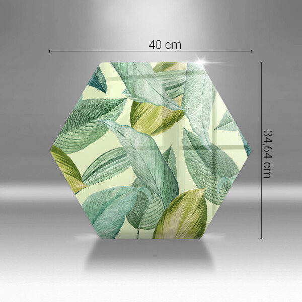 Glass kitchen board Green tropical leaves