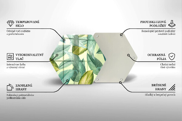 Glass kitchen board Green tropical leaves