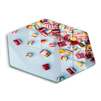 Glass kitchen board Colorful candies