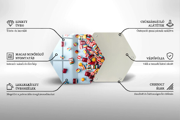 Glass kitchen board Colorful candies